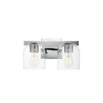 Scoop 2-Light Bath Vanity, Black, Chrome, or Brass Finish