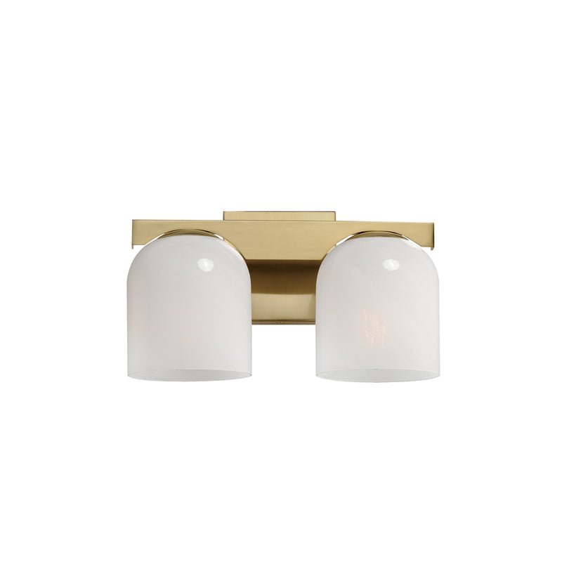 Scoop 2-Light Bath Vanity, Black, Chrome, or Brass Finish