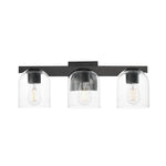 Scoop 3-Light Bath Vanity, Black, Chrome, or Brass Finish