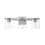 Scoop 3-Light Bath Vanity, Black, Chrome, or Brass Finish