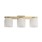 Scoop 3-Light Bath Vanity, Black, Chrome, or Brass Finish