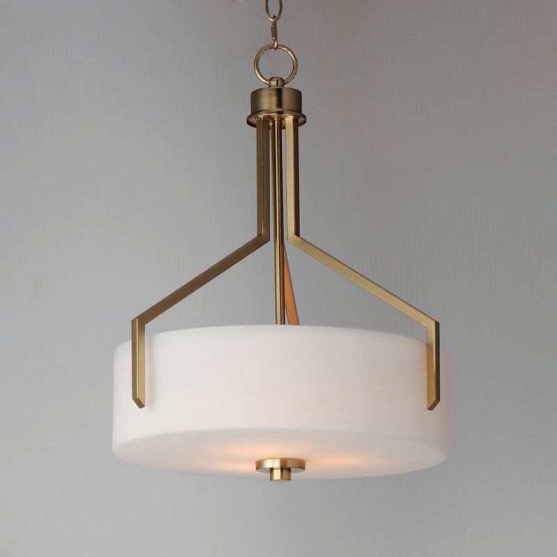 Dart 3-Light Pendant, Satin Brass or Satin Nickel