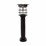 2PK Stainless Steel Bollard Solar Light w/EZ Anchor, 100 Lumens, Black