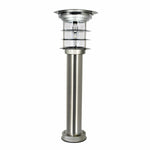 2PK Stainless Steel Bollard Solar Light w/EZ Anchor, 100 Lumens, Silver