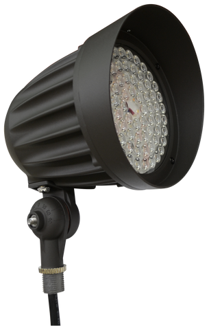 LED Bullet Flood Light, 3200 Lumen Max, Wattage and CCT Selectable, 25° and 45° Optic, Integrated Photocell, Knuckle Mount, 120-277V, Bronze