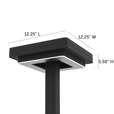 Contemporary Square Solar Lamp Post with Timer