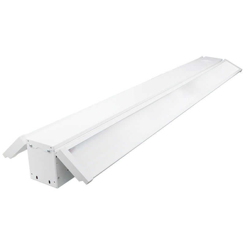 Foldable 4 Foot Linear High Bay, 59,400 Lumens, 360W/400W/440W Selectable, 5000K, 0-10V Dimmable, 120-277V, White Finish