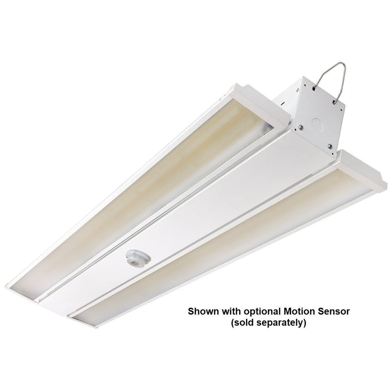 Foldable 4 Foot Linear High Bay, 59,400 Lumens, 360W/400W/440W Selectable, 5000K, 0-10V Dimmable, 120-277V, White Finish