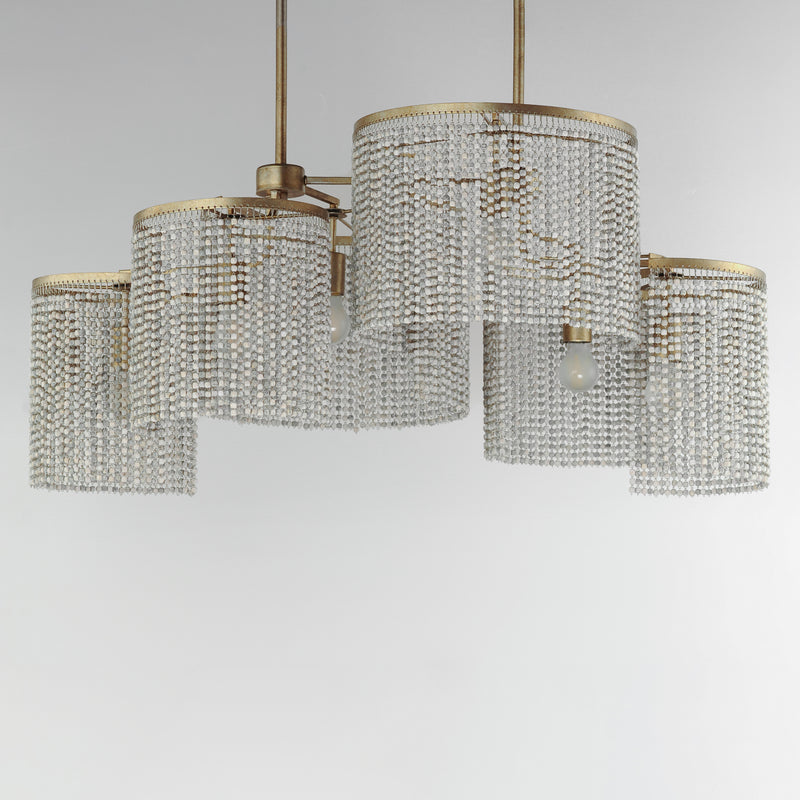 Fontaine 6-Light Linear Pendant, Golden Silver