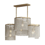 Fontaine 6-Light Linear Pendant, Golden Silver