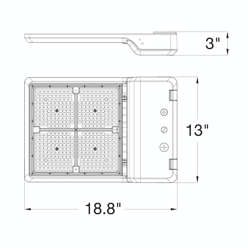 Large LED Area/Parking Lot Light, 42000 Lumen Max, Wattage and CCT Selectable, 120-277V, Bronze Finish