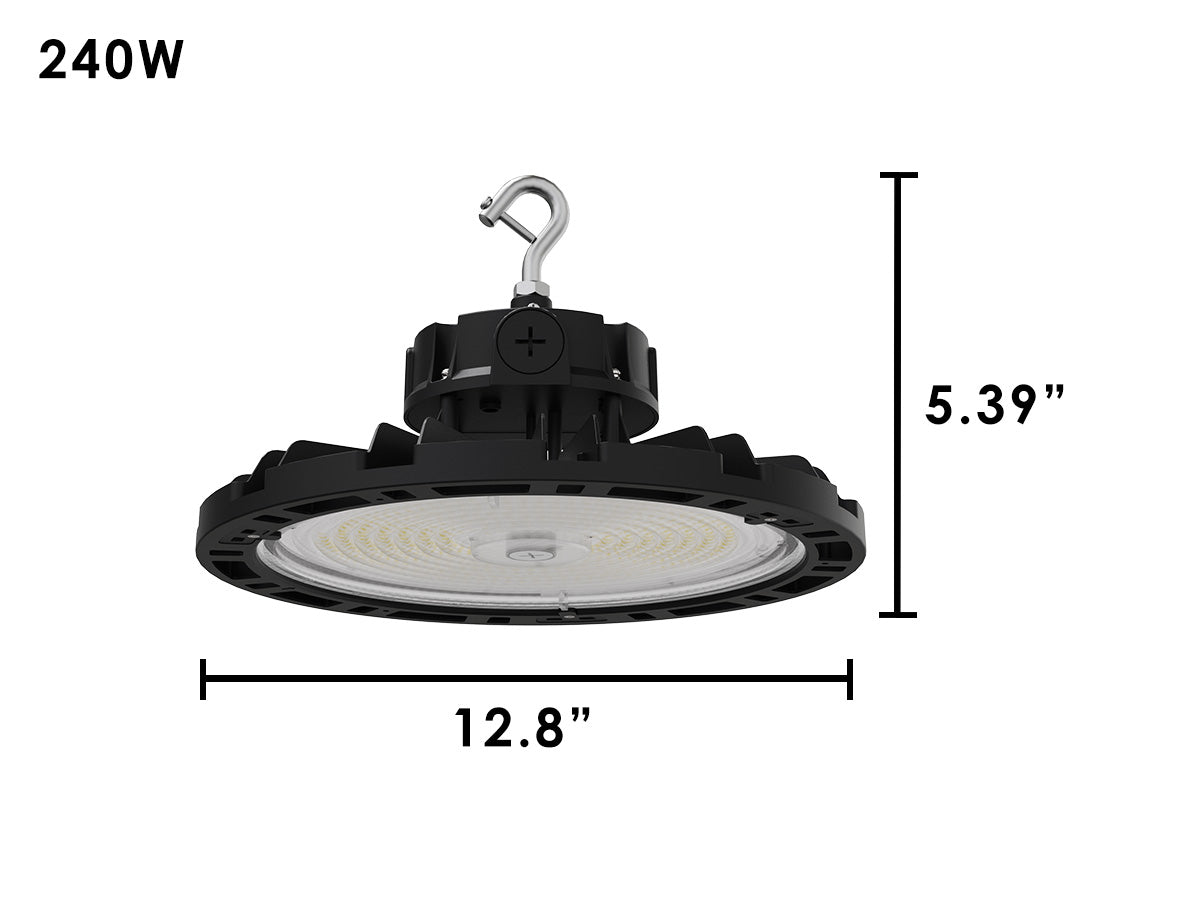 Aries G4 LED UFO High Bay, 38,400 Lumen Max, Wattage and CCT Selectable, Black Finish, Comparable to 750-1000 Watt HID Fixture, 120-277V