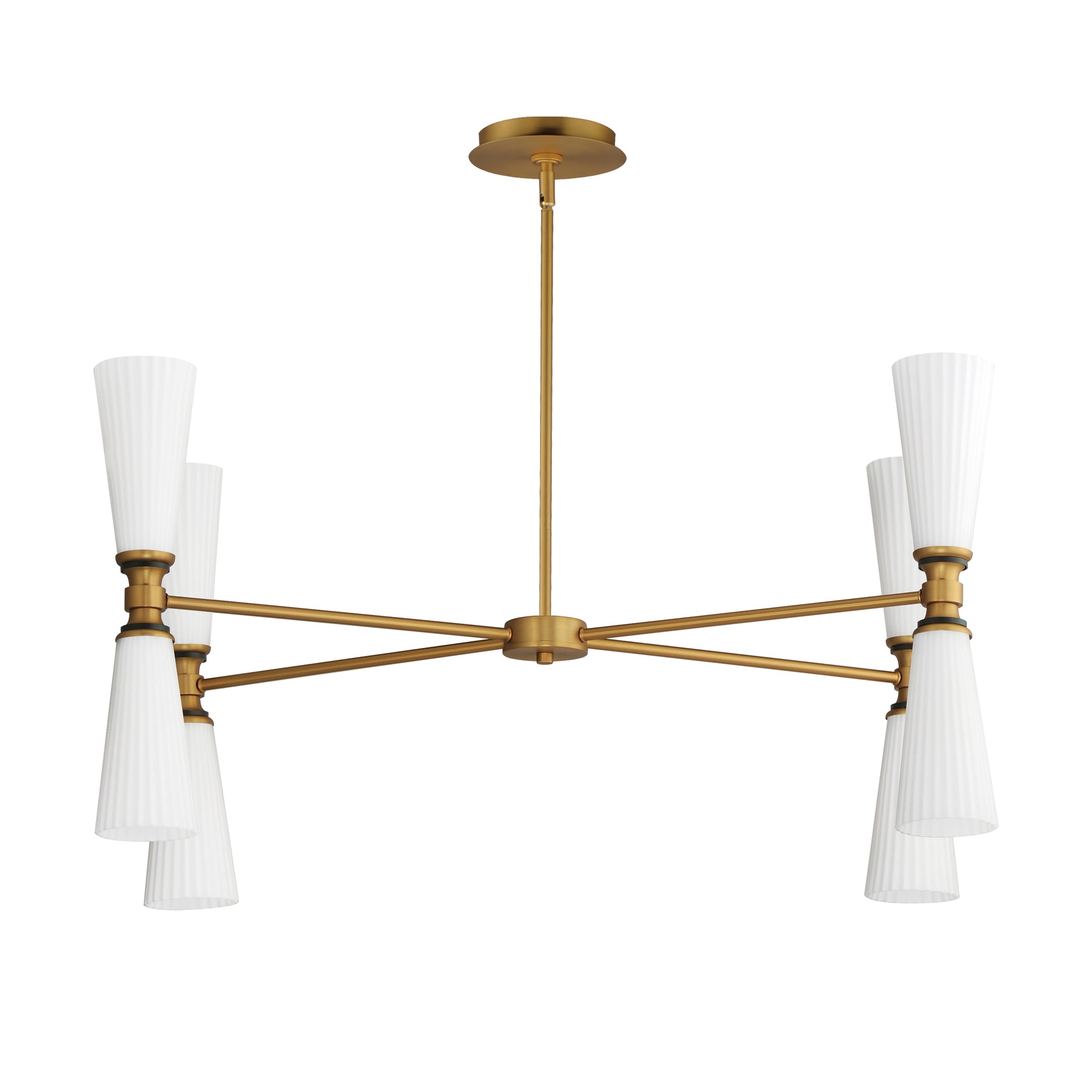 Krevat 8-Light Chandelier, Black / Natural Aged Brass Finish