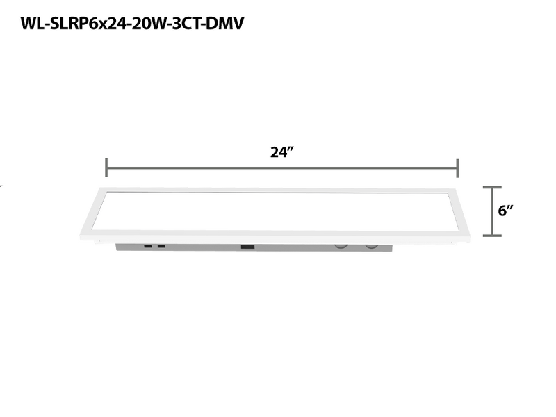 2FT LED Slim Linear Recessed Panel, 2300 Lumen Max, Wattage & CCT selectable, 120-277V