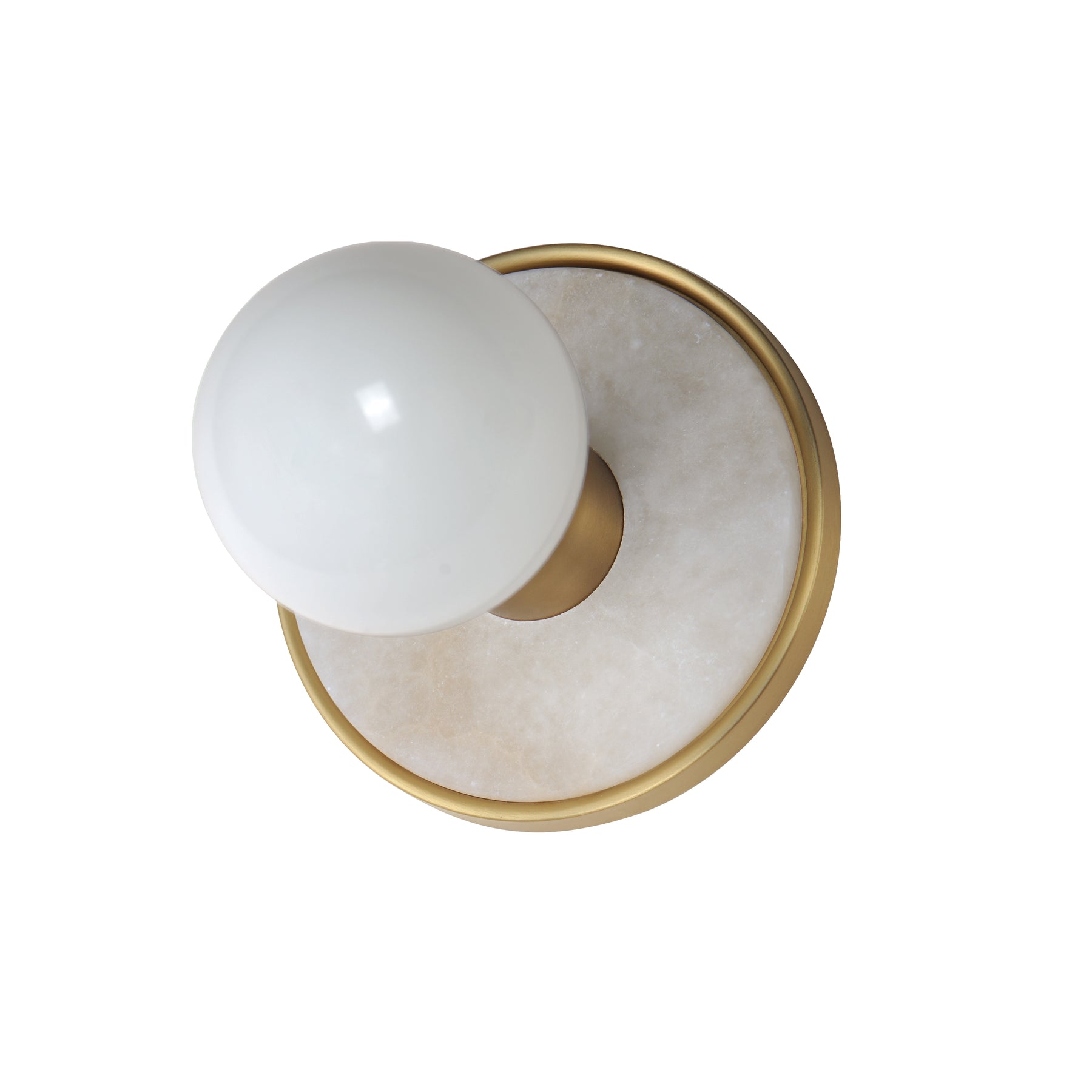 Hollywood Stone 1-Light Sconce, Whit Alabaster / Natural Aged Brass