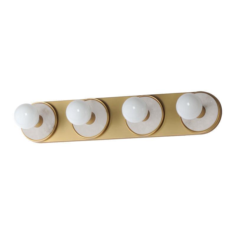 Hollywood Stone 4-Light Sconce, Whit Alabaster / Natural Aged Brass