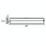 28" LED Undercabinet Bar Light, 12W, 900 Lumens, CCT Selectable, 120V, White or Bronze Finish