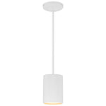 LED Pendant Cylinder Light, 800 Lumens, 10W, 3000K, 120V, Matte Black, Matte White, or Satin Finish, Pilson Collection