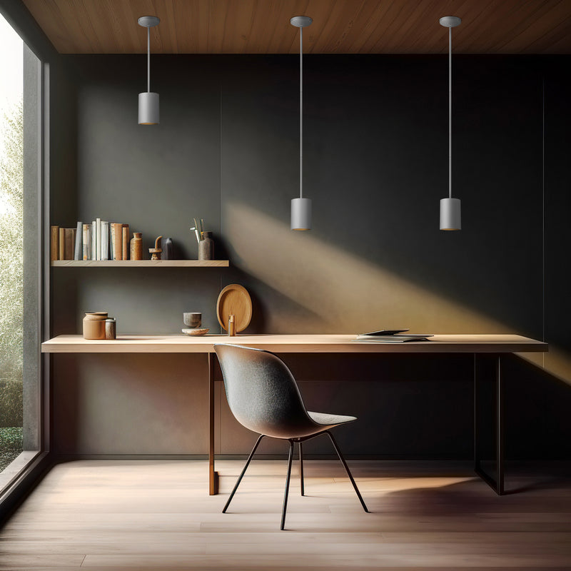 LED Pendant Cylinder Light, 800 Lumens, 10W, 3000K, 120V, Matte Black, Matte White, or Satin Finish, Pilson Collection