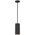 10.5" LED Cylinder Pendant Light, 800 Lumens, 10W, 3000K, 120V, Matte Black, Pilson Collection