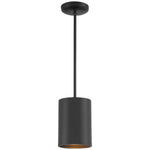 6" LED Cylinder Pendant Light, 60W, 120V, Matte Black, Pilson XL Collection