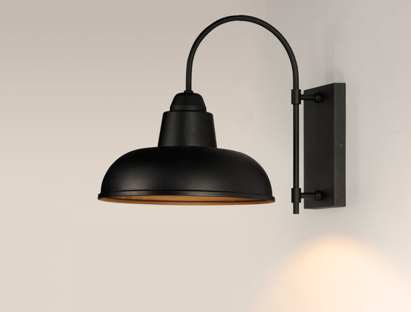 Industrial 1-Light Outdoor Wall Sconce, Black or White / Black