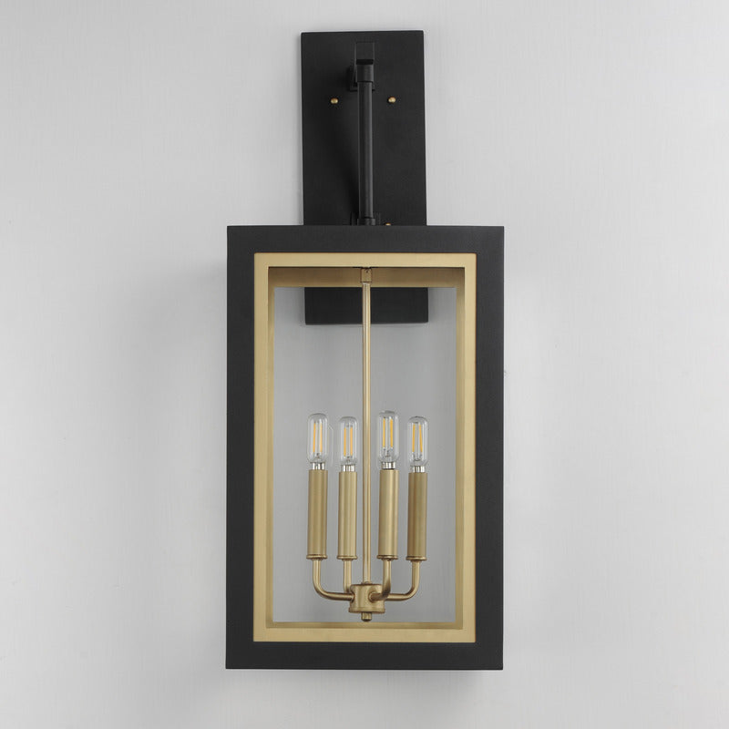 Neoclass 4-Light Outdoor Wall Sconce, Black / Gold or White / Gold