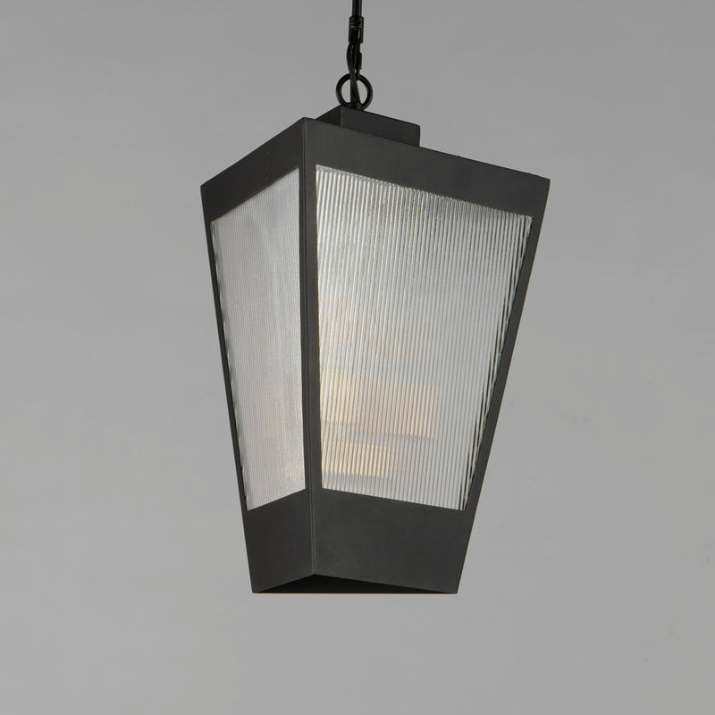 Triform 14" LED Outdoor Pendant, Black / Antique Brass