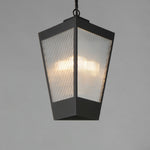 Triform 14" LED Outdoor Pendant, Black / Antique Brass