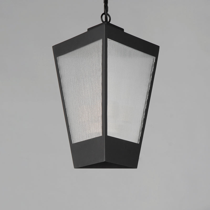 Triform 14" LED Outdoor Pendant, Black / Antique Brass