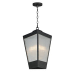 Triform 14" LED Outdoor Pendant, Black / Antique Brass