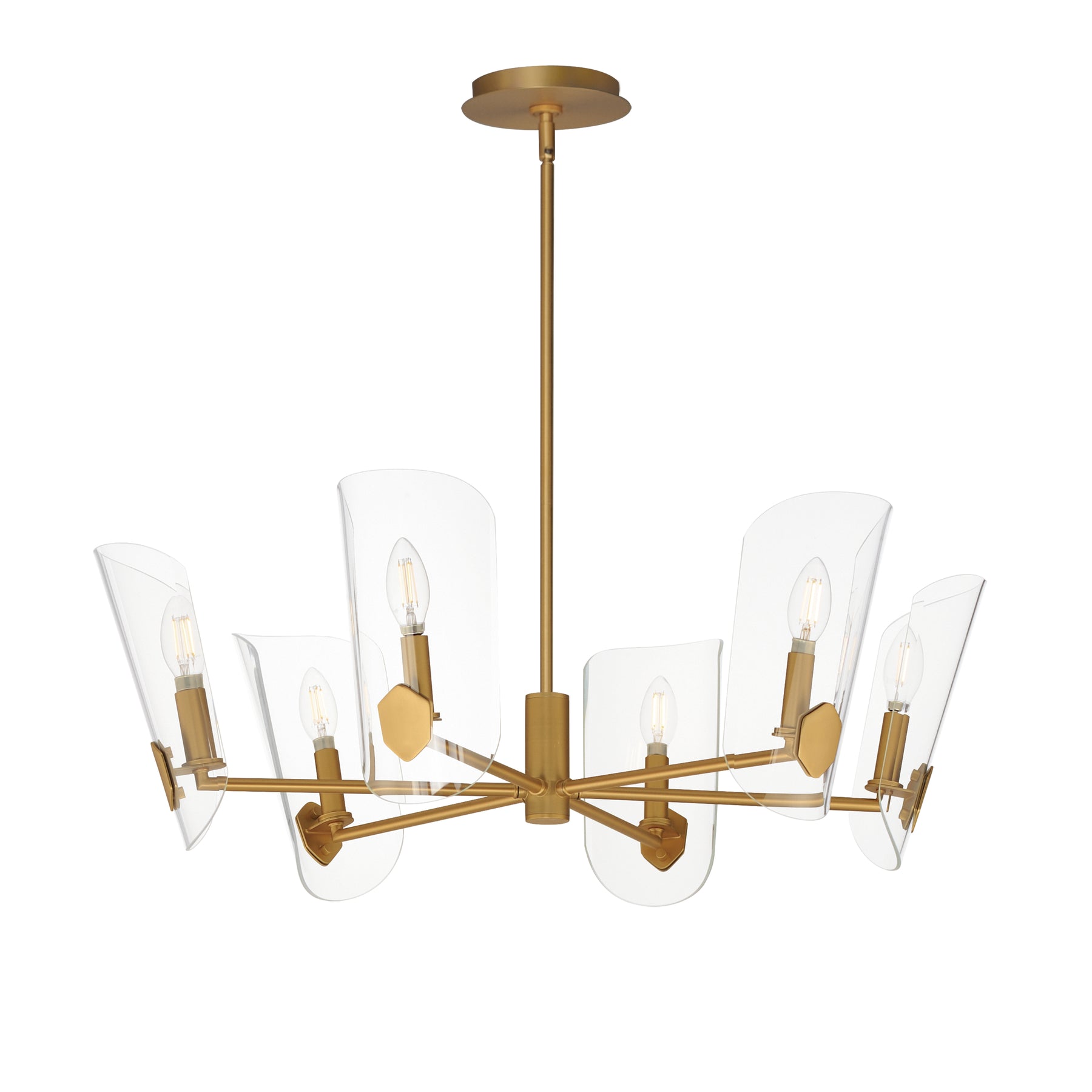 Armory 6-Light Chandelier, Natural Aged Brass Finish