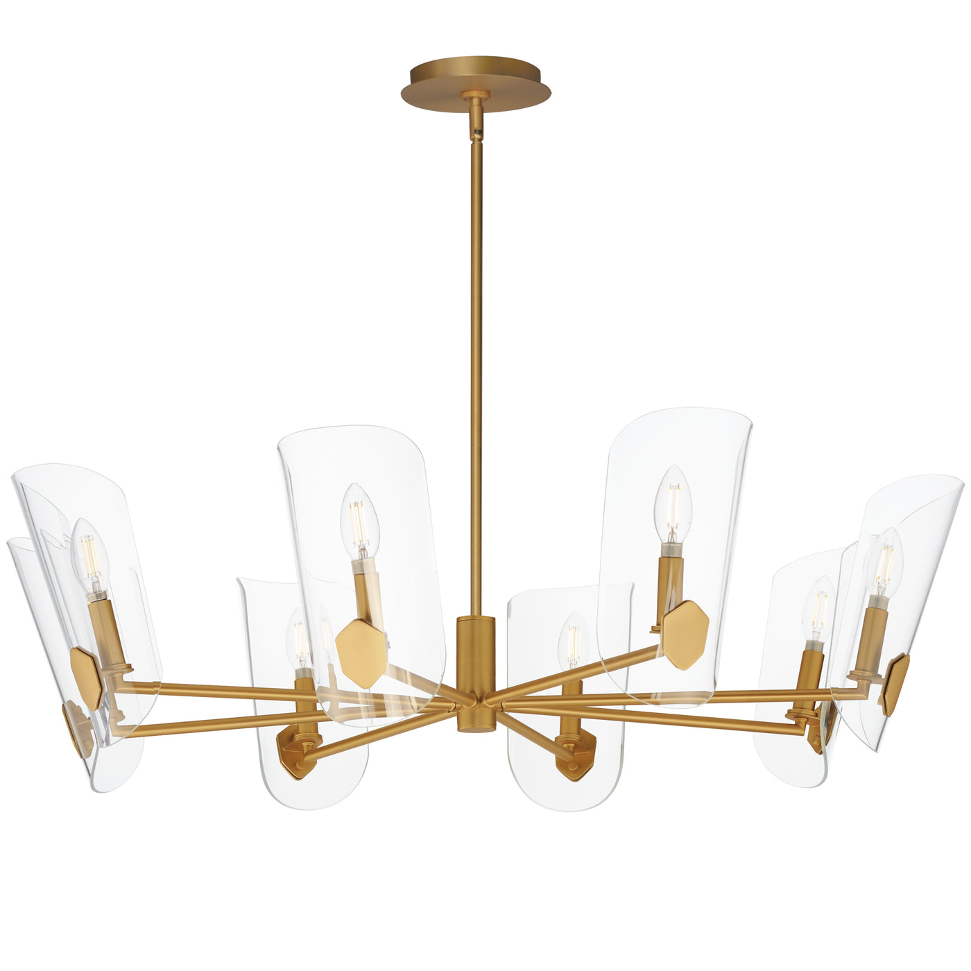 Armory 8-Light Chandelier, Natural Aged Brass Finish