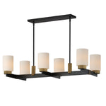 Ruffles 6-Light Linear Chandelier, Black / Antique Brass