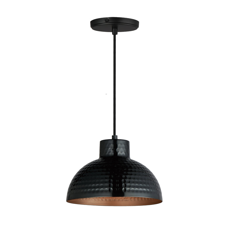 10" Rockport 1-Light Pendant, Black / Antique Copper or Sage Green