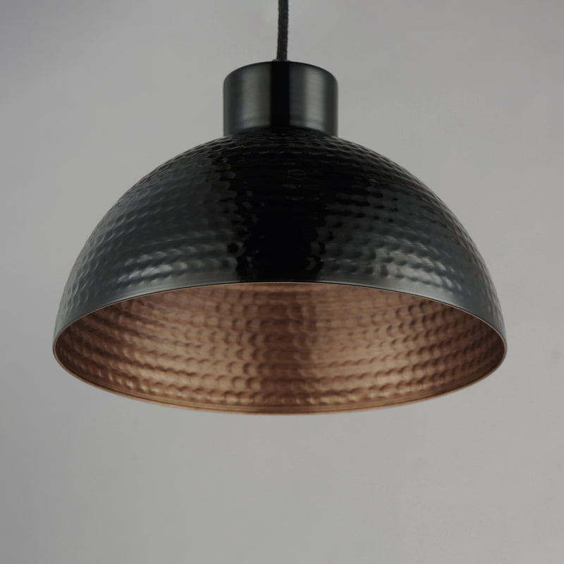 12" Rockport 1-Light Pendant, Black / Antique Copper or Sage Green