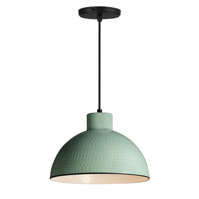 12" Rockport 1-Light Pendant, Black / Antique Copper or Sage Green