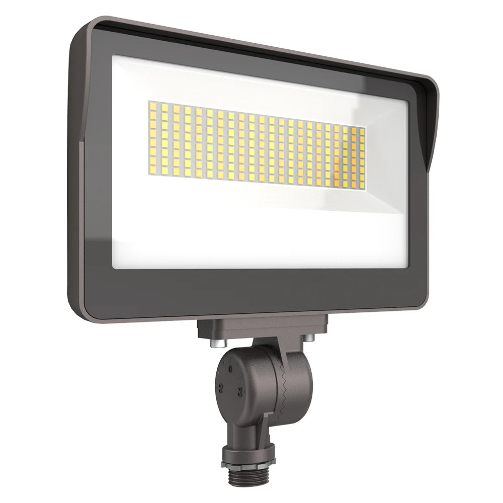 LED Flood Light With Photocell, 8760 Lumen Max, Wattage and CCT Selectable, Knuckle Mount, 120-277V