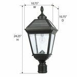 Imperial Bulb Solar Post Light with Trapezoidal Solar Panels with 3" Fitter Mount