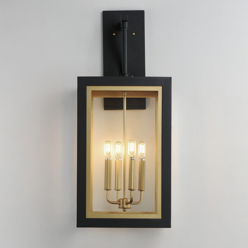 Neoclass 4-Light Outdoor Wall Sconce, Black / Gold or White / Gold