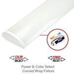 4 Foot Curved Wrap Light, 6116 Lumens, 18W/28W/44W Selectable, 120-277V, CCT Selectable 3500K/4000K/5000K