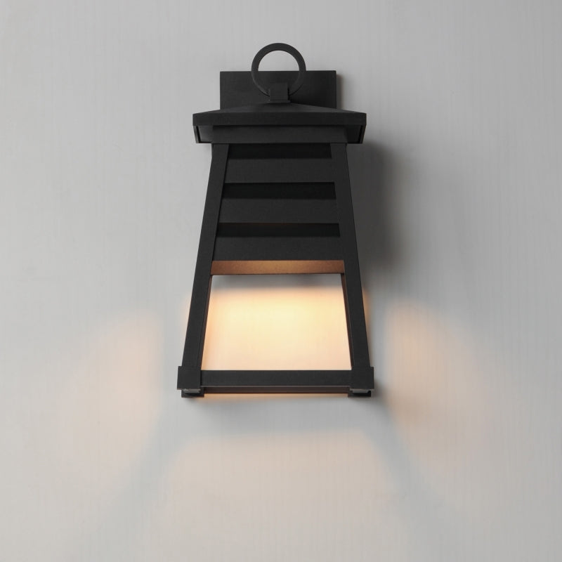 Shutters 1-Light Small Outdoor Wall Sconce, Black, White / Black, or Weathered Zinc / Black