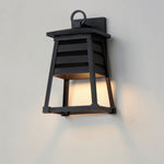 Shutters 1-Light Small Outdoor Wall Sconce, Black, White / Black, or Weathered Zinc / Black