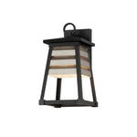 Shutters 1-Light Small Outdoor Wall Sconce, Black, White / Black, or Weathered Zinc / Black