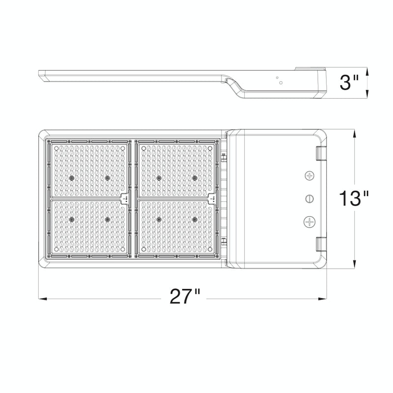 Large LED Area/Parking Lot Light, 46200 Lumen Max, Wattage and CCT Selectable, 120-277V, Bronze Finish