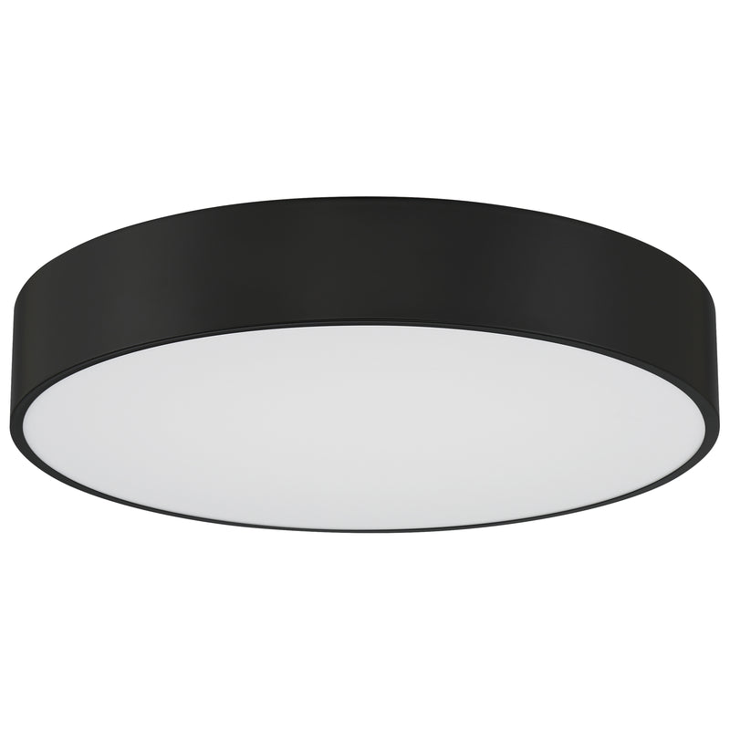 3CCT LED Flush Mount Ceiling Light, 2400 Lumens, 24W, 120V, Black Finish, Como Collection