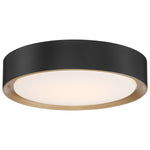 16" LED Flush Mount Ceiling Light, 2400 Lumens, 24W, 3000K, 120V, Matte Black Finish, Malaga Collection