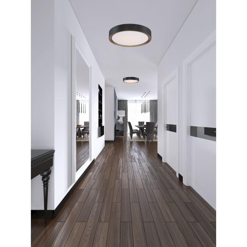 20" LED Flush Mount Ceiling Light, 2400 Lumens, 24W, 3000K, 120V, Matte Black Finish, Malaga Collection