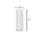 4" LED Architectural Cylinder Light Fixture, 1650 Lumens, 15W, CCT Selectable, 120-277V, White Finish