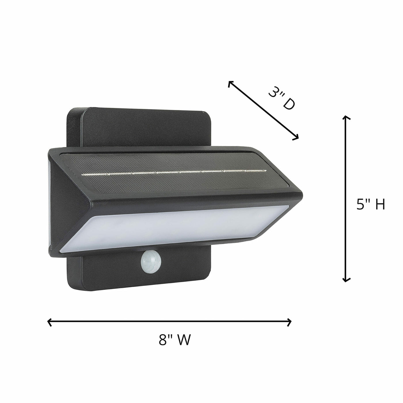 2PK Architectural Solar Wall Accent Light with Motion Sensor, 120 Lumens, 1.2W, 2700 CCT, Black or Bronze Finish